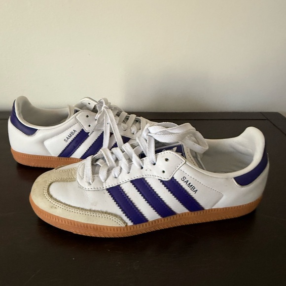 Adidas White and purple Samba Sneakers OG size 8 1/2 - Picture 7 of 12